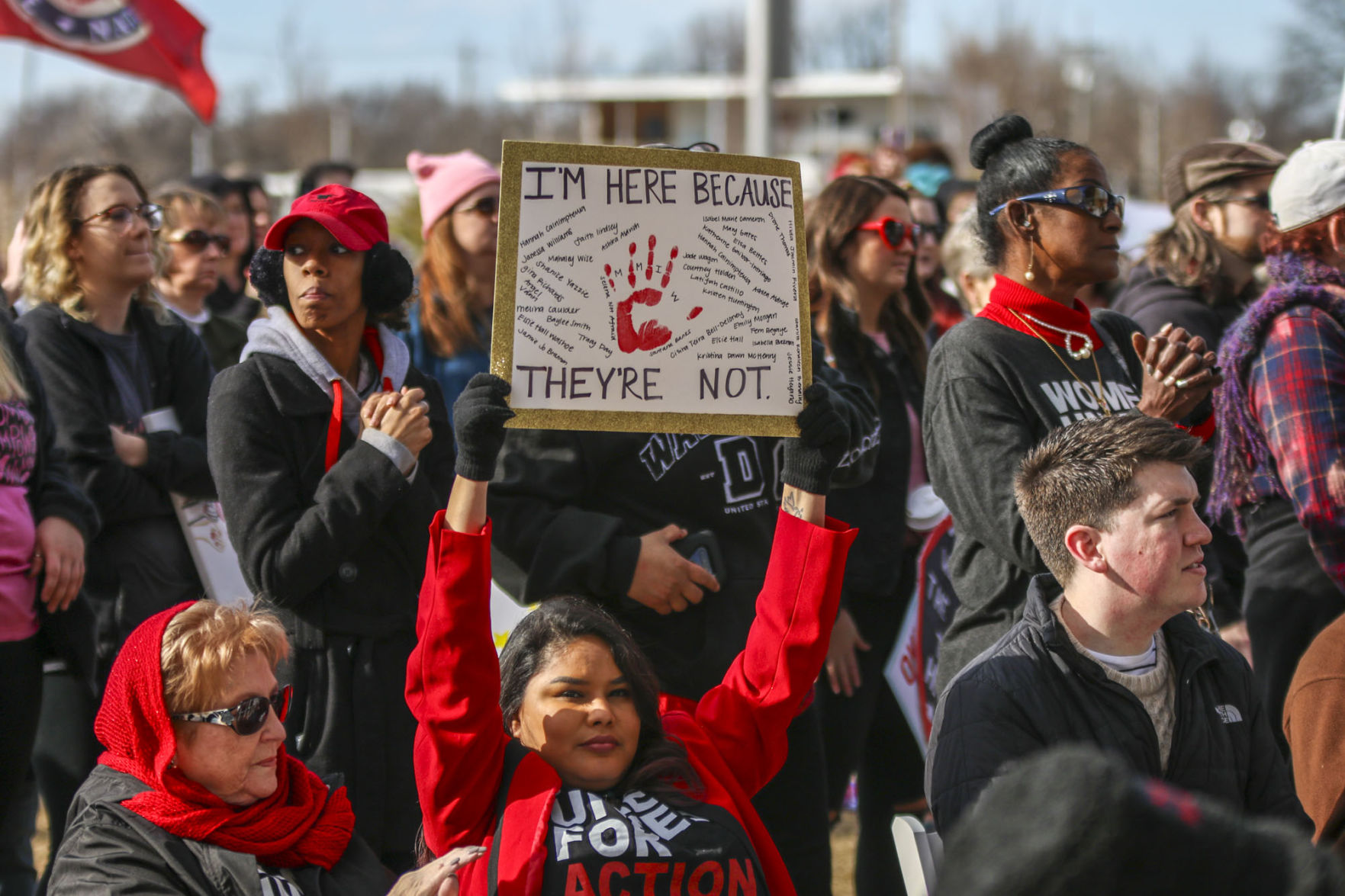 “I’m here because they’re not” sign